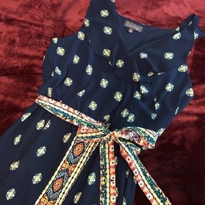 Luxology ruffled blue dress